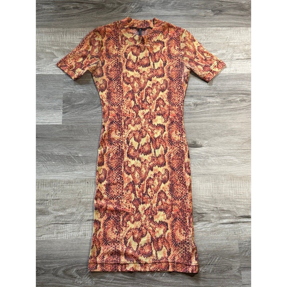 Urban Outfitters Sheer Snakeskin Print Midi Dress XS